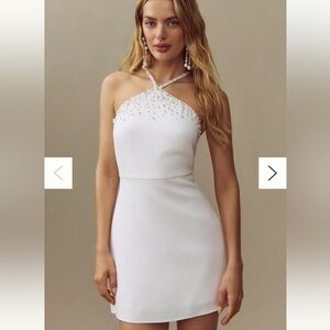 Sachin & Babi Halter Gem and Pearl Mini Dress (like new)